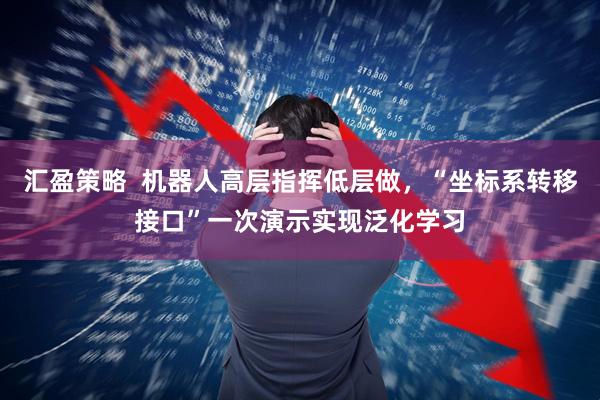 汇盈策略  机器人高层指挥低层做，“坐标系转移接口”一次演示实现泛化学习